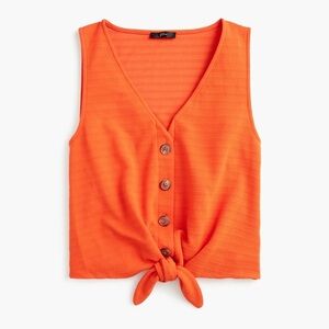 NWT J Crew Tie Front Tank Top Orange Size Small